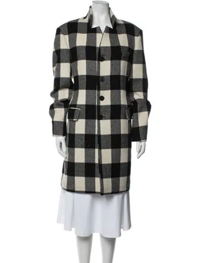Pre-owned Givenchy Wool Plaid Print Coat In Multicolor