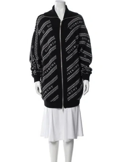 Pre-owned Givenchy Wool Printed Coat In Black