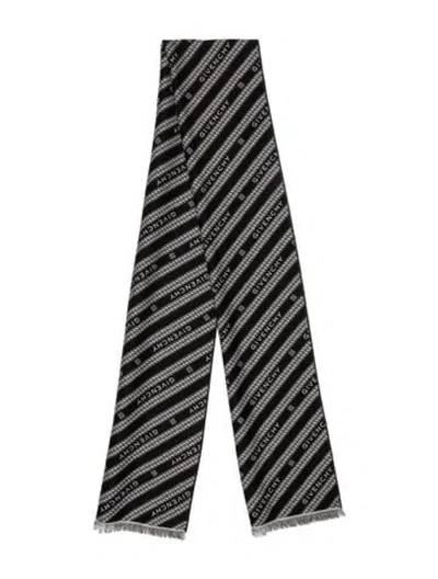 Pre-owned Givenchy Wool Printed Scarf In Black