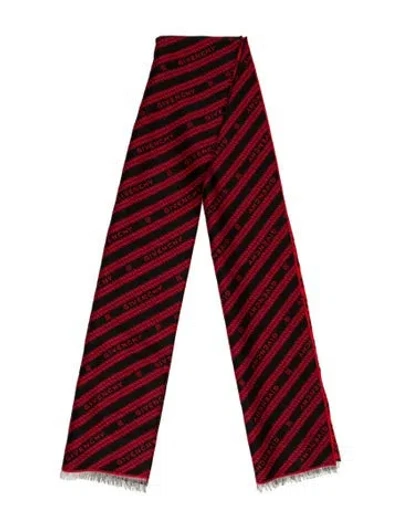 Pre-owned Givenchy Wool Printed Scarf In Black