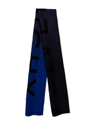 Pre-owned Givenchy Wool Printed Scarf In Blue