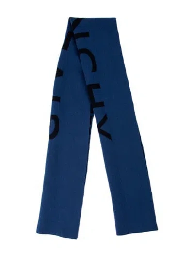 Pre-owned Givenchy Wool Printed Scarf In Blue