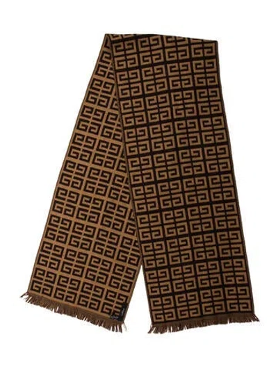 Pre-owned Givenchy Wool Printed Scarf In Neutral