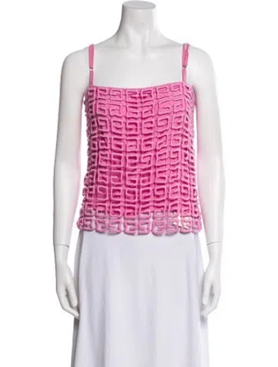 Pre-owned Givenchy Wool Printed Top In Pink