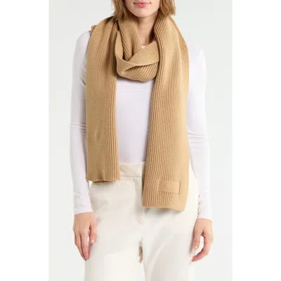 Givenchy Wool Ribbed Scarf In Beige