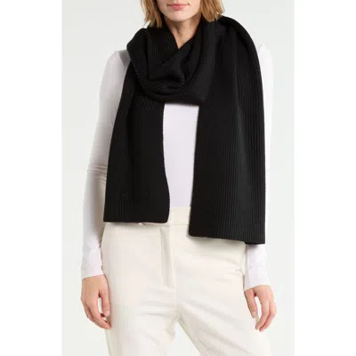 Givenchy Wool Ribbed Scarf In Black