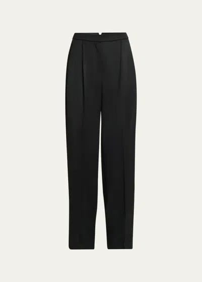 Givenchy Wool Satin Straight-leg Trousers In Black