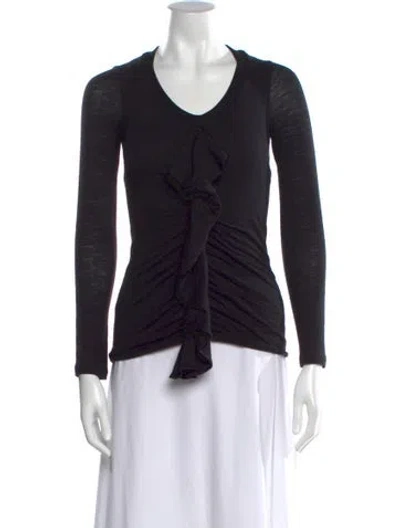 Pre-owned Givenchy Wool Scoop Neck Sweater In Black