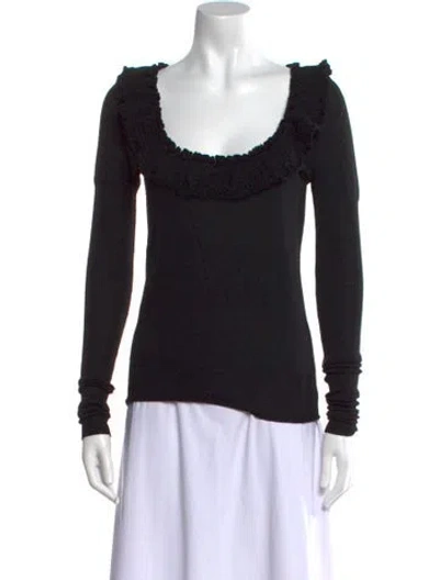 Pre-owned Givenchy Wool Scoop Neck Top In Black