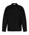 Givenchy Couture Seam Dry Wool Flannel Shirt Patch Pocket In Black