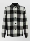 Givenchy Wool Shirt Jacket Collared Neck Check In Black