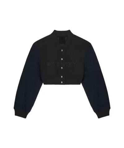GIVENCHY GIVENCHY LOGO DETAILED CROPPED VARSITY JACKET