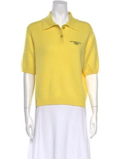 Pre-owned Givenchy Wool Short Sleeve Polo W/ Tags In Yellow