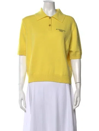 Pre-owned Givenchy Wool Short Sleeve Polo W/ Tags In Yellow