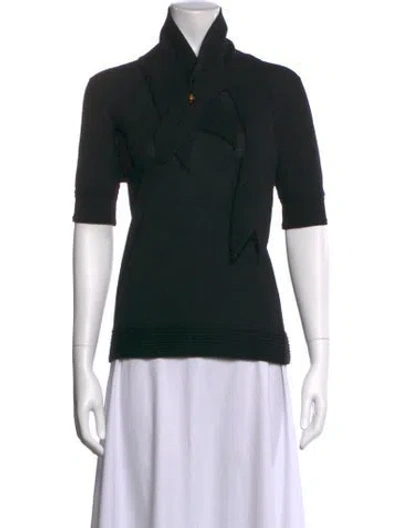 Pre-owned Givenchy Wool Short Sleeve Top In Black