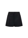 Givenchy Wool Bermuda Shorts Front Pleats Belt Loops In Black