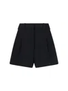 Givenchy Wool Bermuda Shorts Front Pleats Belt Loops In Black