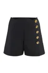 Givenchy Black Wool Blend Shorts In Multi