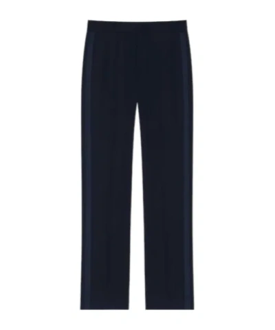 Givenchy Wool Side Bag Casual Pants In Night Blue