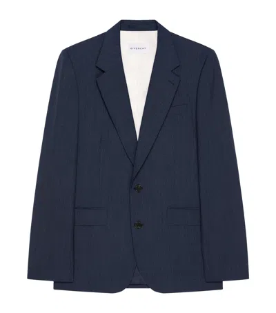 Givenchy Wool Single-breasted Blazer In Blue