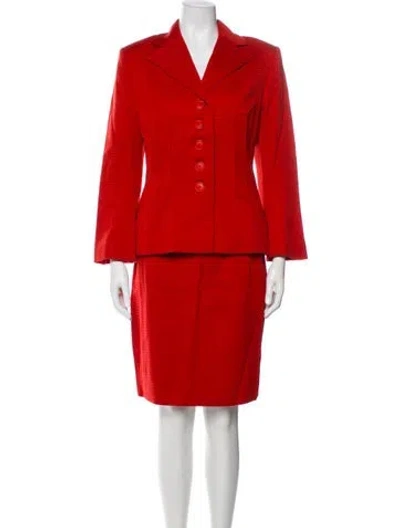 Pre-owned Givenchy Wool Skirt Suit In Orange