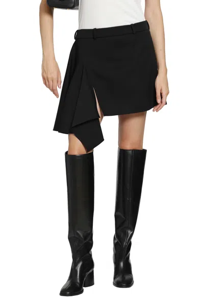 Givenchy Wool Slashed Mini Skirt In Black