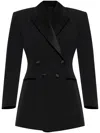 Givenchy Double-breasted Silk-blend Satin-trimmed Wool-twill Blazer