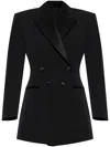 Givenchy Double-breasted Silk-blend Satin-trimmed Wool-twill Blazer