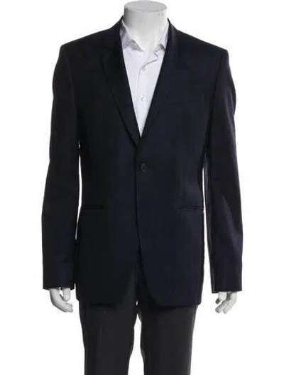 Pre-owned Givenchy Wool Solid Blazer In Blue