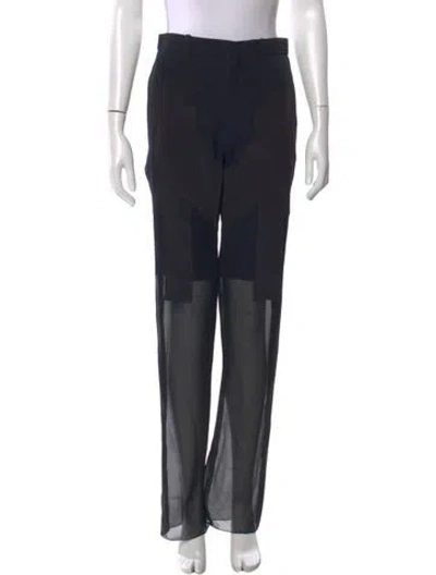 Pre-owned Givenchy Wool Straight Leg Pants In Black