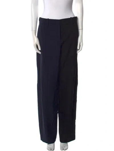 Pre-owned Givenchy Wool Straight Leg Pants In Black