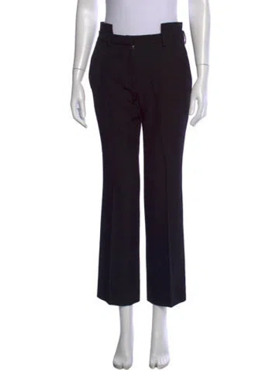 Pre-owned Givenchy Wool Straight Leg Pants In Black