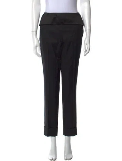 Pre-owned Givenchy Wool Straight Leg Pants In Black