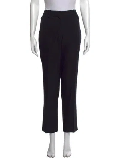 Pre-owned Givenchy Wool Straight Leg Pants In Black