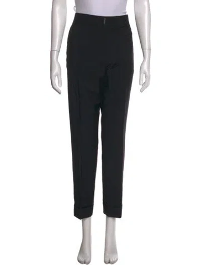 Pre-owned Givenchy Wool Straight Leg Pants In Black