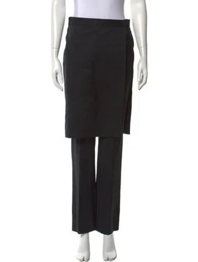 Pre-owned Givenchy Wool Straight Leg Pants In Black