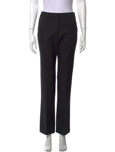 Pre-owned Givenchy Wool Straight Leg Pants In Black