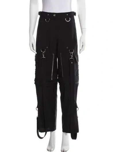 Pre-owned Givenchy Wool Straight Leg Pants In Black