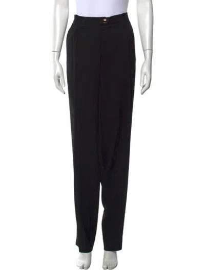 Pre-owned Givenchy Wool Straight Leg Pants In Black