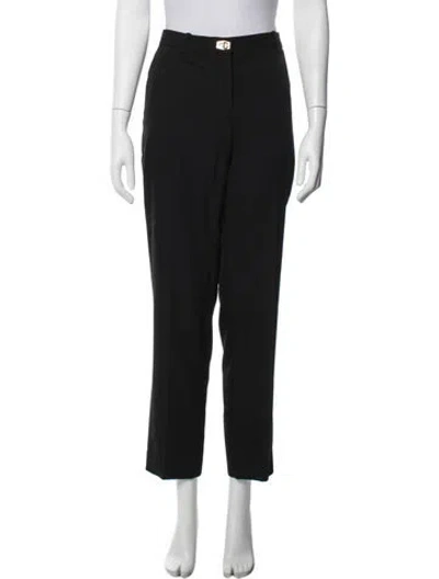 Pre-owned Givenchy Wool Straight Leg Pants In Black
