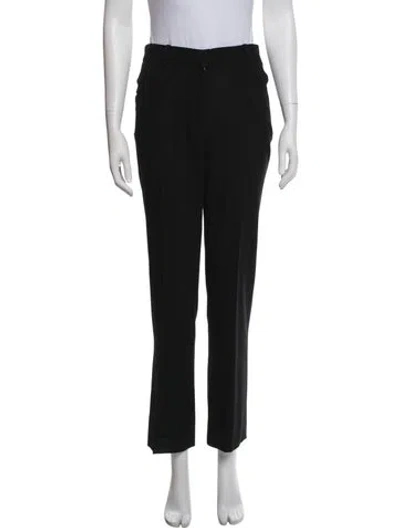 Pre-owned Givenchy Wool Straight Leg Pants In Black