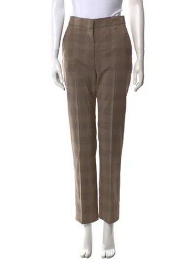 Pre-owned Givenchy Wool Straight Leg Pants In Brown