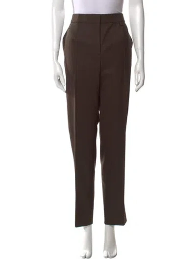 Pre-owned Givenchy Wool Straight Leg Pants In Brown