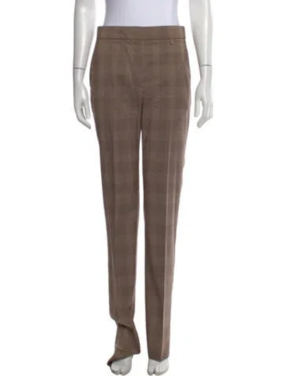 Pre-owned Givenchy Wool Straight Leg Pants In Brown