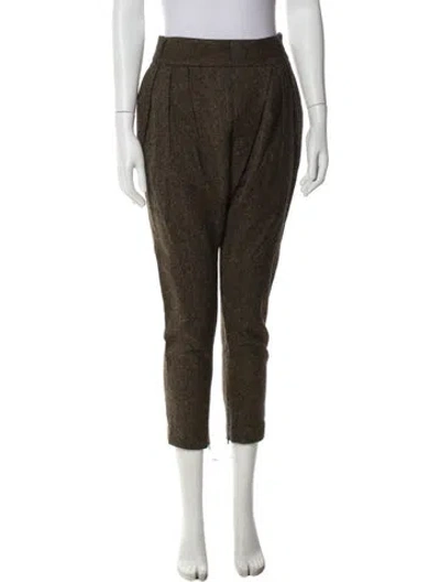 Pre-owned Givenchy Wool Straight Leg Pants In Green