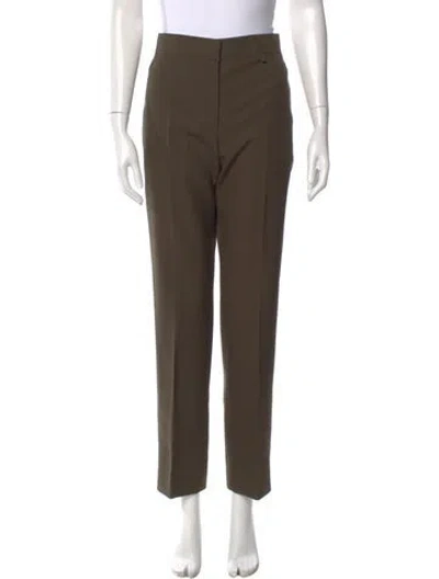 Pre-owned Givenchy Wool Straight Leg Pants In Green