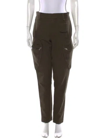Pre-owned Givenchy Wool Straight Leg Pants In Green