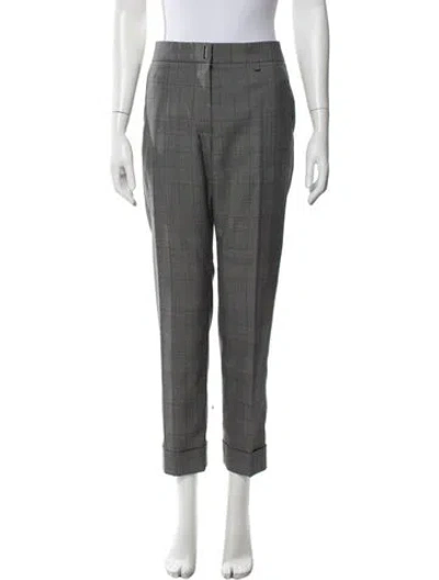 Pre-owned Givenchy Wool Straight Leg Pants In Grey