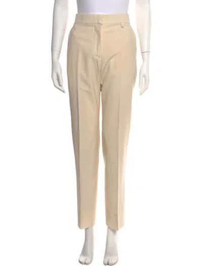 Pre-owned Givenchy Wool Straight Leg Pants In Neutral