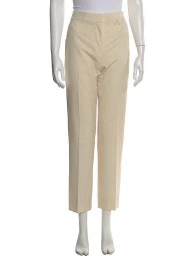 Pre-owned Givenchy Wool Straight Leg Pants In Neutral